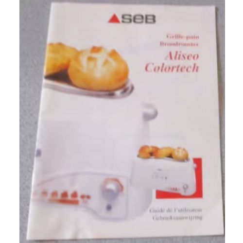 Mode d'emploi du grille-pain Seb Aliseo Colortech-Guide de l'utilisateur en 2 langues français et néerlandais-15x21cm-14 pages