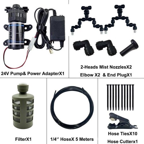 Brumisateur Intelligent pour Terrarium de Reptile,Humidificateur Électronique,Minuterie existent,Système de Pulvérisation de Forêt Tropicale,Kit d'Arrosage - Type Black 2 head