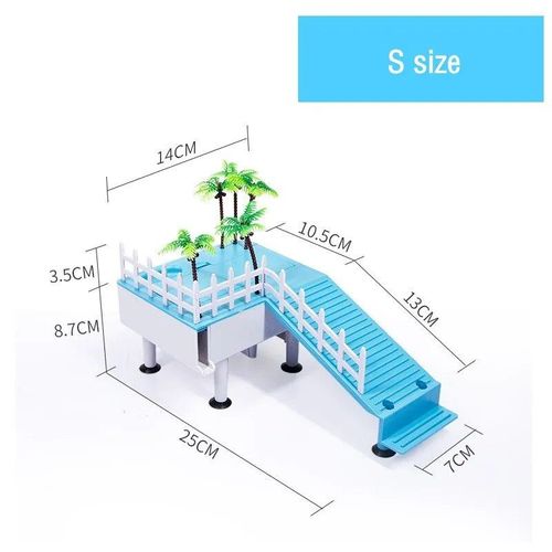 Précieux Terrarium De Tortue Avec Pompe À Eau,Plate-Forme De Repos,Île Flottante,Script De Tortue,Décor De Terrasse - Type S