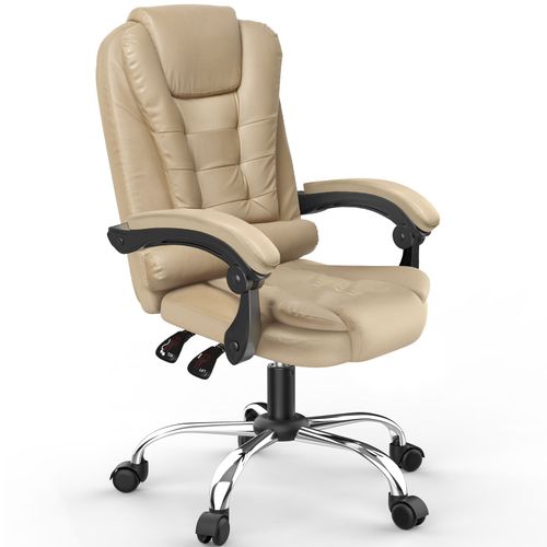Chaise De Bureau Ergonomique - Bigzzia Fauteuil De Bureau - Hauteur Réglable - Pivotante Double Rembourrage Epais -Marron