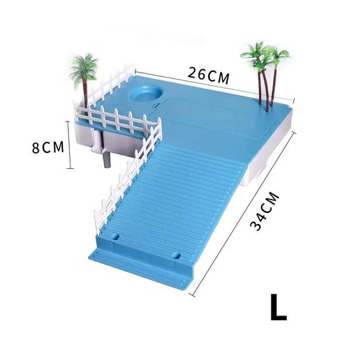 Plate-Forme De Séchage De Tortue Pour Aquarium,Tortue D'eau Brésilienne,Île Flottante,Réservoir De Tortues,Plate-Forme Allongée - Type L-Turtle Drying Table