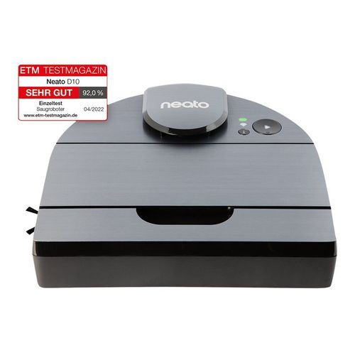 Neato D10 - Aspirateur - robot - sans sac - argent brossé - 1 batterie, chargeur inclus