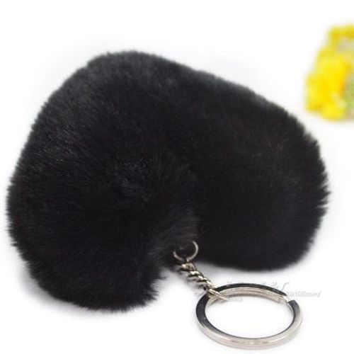 Porte-Clés Pompon Moelleux Pour Femme,Forme De C?ur Doux,Fausse Clé De Lapin Joball,Accessoires De Sac De Voiture,Porte-Clés,Cadeaux - Type Hj-3