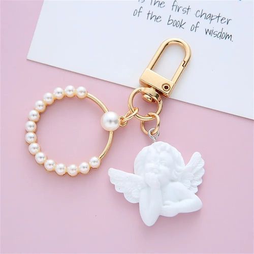 Porte-Clés D'ange Blanc Vintage Pour Femmes Et Filles,Mini Perle Mignonne,Porte-Clés Coeur,Porte-Clés Jocar,Porte-Anneau,Bibelot,Breloques De Sac,Bijoux Créatifs - Type B