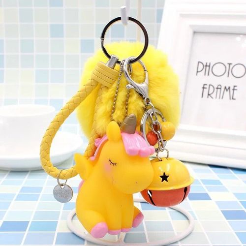 Porte-Clés Boule De Cheveux Rose Nairobi Orn Pour Femme,Pendentif De Sac Pour Femme,Boule En Peluche,Cheveux De Lapin Artificiels Moelleux,Porte-Clés Pour Fille #B
