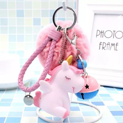 Porte-Clés Boule De Cheveux Rose Nairobi Orn Pour Femme,Pendentif De Sac Pour Femme,Boule En Peluche,Cheveux De Lapin Artificiels Moelleux,Porte-Clés Pour Fille #Y