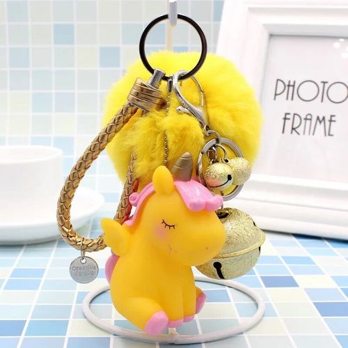 Porte-Clés Boule De Cheveux Rose Nairobi Orn Pour Femme,Pendentif De Sac Pour Femme,Boule En Peluche,Cheveux De Lapin Artificiels Moelleux,Porte-Clés Pour Fille #D