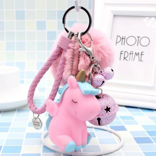Porte-Clés Boule De Cheveux Rose Nairobi Orn Pour Femme,Pendentif De Sac Pour Femme,Boule En Peluche,Cheveux De Lapin Artificiels Moelleux,Porte-Clés Pour Fille #F