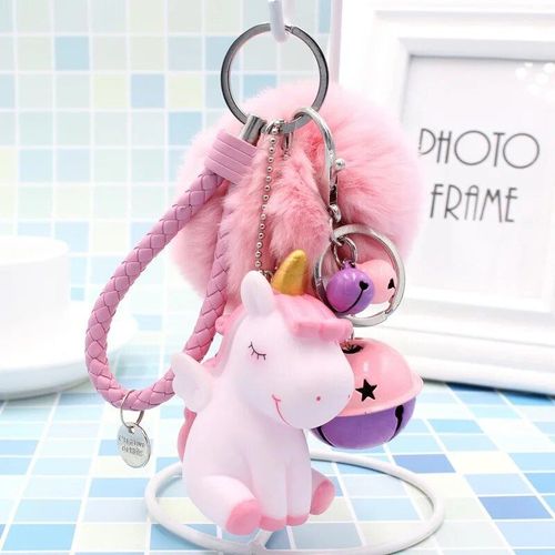 Porte-Clés Boule De Cheveux Rose Nairobi Orn Pour Femme,Pendentif De Sac Pour Femme,Boule En Peluche,Cheveux De Lapin Artificiels Moelleux,Porte-Clés Pour Fille #A2