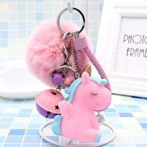 Porte-Clés Boule De Cheveux Rose Nairobi Orn Pour Femme,Pendentif De Sac Pour Femme,Boule En Peluche,Cheveux De Lapin Artificiels Moelleux,Porte-Clés Pour Fille #I