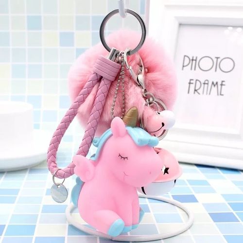 Porte-Clés Boule De Cheveux Rose Nairobi Orn Pour Femme,Pendentif De Sac Pour Femme,Boule En Peluche,Cheveux De Lapin Artificiels Moelleux,Porte-Clés Pour Fille #G