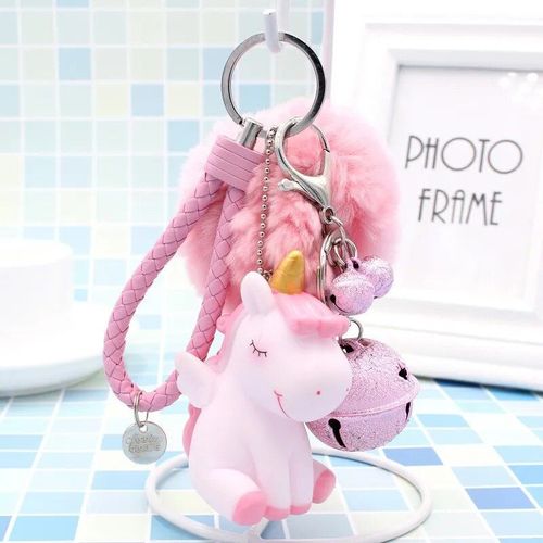 Porte-Clés Boule De Cheveux Rose Nairobi Orn Pour Femme,Pendentif De Sac Pour Femme,Boule En Peluche,Cheveux De Lapin Artificiels Moelleux,Porte-Clés Pour Fille #L