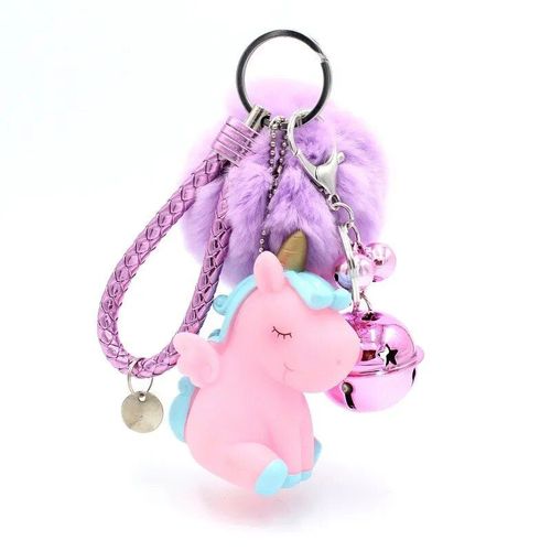 Porte-Clés Boule De Cheveux Rose Nairobi Orn Pour Femme,Pendentif De Sac Pour Femme,Boule En Peluche,Cheveux De Lapin Artificiels Moelleux,Porte-Clés Pour Fille #J