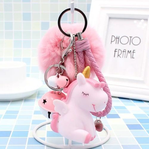 Porte-Clés Boule De Cheveux Rose Nairobi Orn Pour Femme,Pendentif De Sac Pour Femme,Boule En Peluche,Cheveux De Lapin Artificiels Moelleux,Porte-Clés Pour Fille #Q