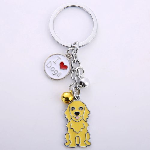 Porte-Clés Mémorial Pour Animaux De Compagnie,Pendentif Chien,Animal Maltais Blanc,Cloche En Émail,Porte-Clés Femme,Bijoux De Sac Pour Filles,10cm,1 Pièce,Mode #E