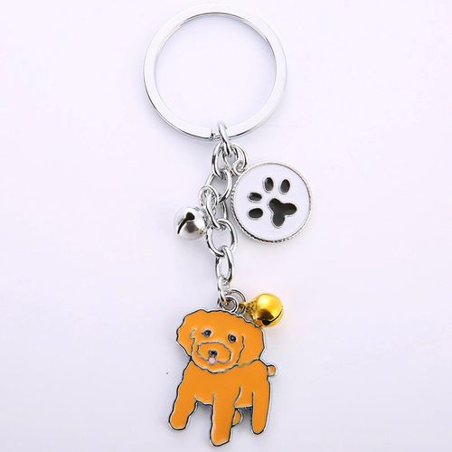Porte-Clés Mémorial Pour Animaux De Compagnie,Pendentif Chien,Animal Maltais Blanc,Cloche En Émail,Porte-Clés Femme,Bijoux De Sac Pour Filles,10cm,1 Pièce,Mode #D