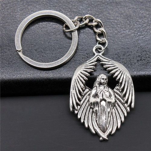 Jowomen-Porte-Clé En Métal Diy,Pendentif Ange,Porte-Clés,Souvenirs,Cadeau Créatif,Accessoires De Bijoux De Fête - Type Silver #C