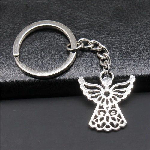 Jowomen-Porte-Clé En Métal Diy,Pendentif Ange,Porte-Clés,Souvenirs,Cadeau Créatif,Accessoires De Bijoux De Fête - Type Silver #L