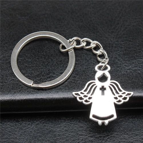 Jowomen-Porte-Clé En Métal Diy,Pendentif Ange,Porte-Clés,Souvenirs,Cadeau Créatif,Accessoires De Bijoux De Fête - Type Silver #H