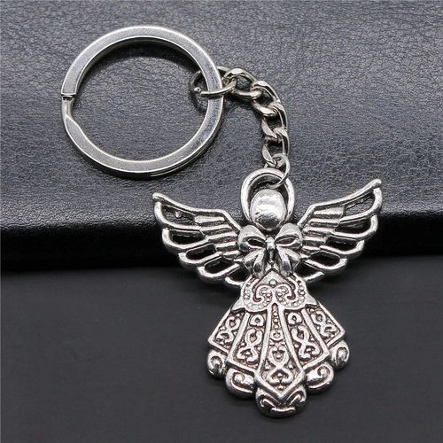 Jowomen-Porte-Clé En Métal Diy,Pendentif Ange,Porte-Clés,Souvenirs,Cadeau Créatif,Accessoires De Bijoux De Fête - Type Silver #G