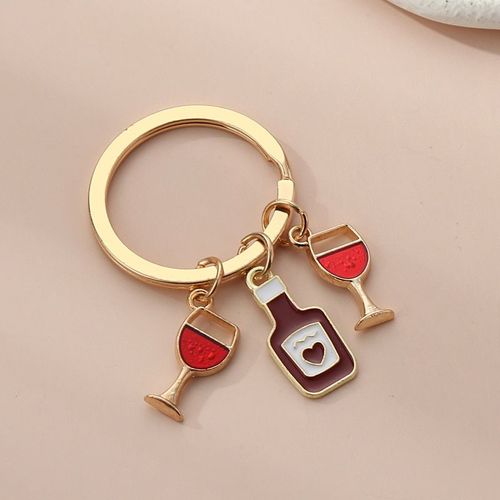 Porte-Clés De Bière En Émail Pour Hommes Et Femmes,Porte-Clés,Tasse De Bière,Clé De Vin Rouge,Cadeau Souvenir Jobar,Accessoire De Sac À Main,Bijoux De Voiture - Type E4356