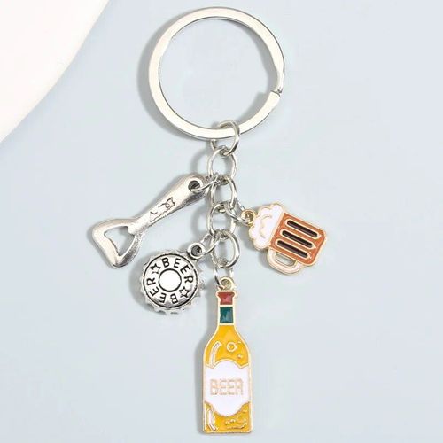 Porte-Clés De Bière En Émail Pour Hommes Et Femmes,Porte-Clés,Tasse De Bière,Clé De Vin Rouge,Cadeau Souvenir Jobar,Accessoire De Sac À Main,Bijoux De Voiture - Type E4794