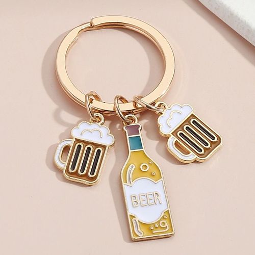 Porte-Clés De Bière En Émail Pour Hommes Et Femmes,Porte-Clés,Tasse De Bière,Clé De Vin Rouge,Cadeau Souvenir Jobar,Accessoire De Sac À Main,Bijoux De Voiture - Type E3935