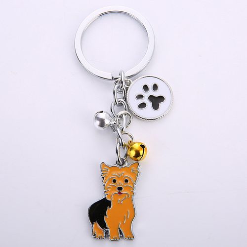 Porte-Clés Mémorial Pour Animaux De Compagnie,Pendentif Chien,Animal Maltais Blanc,Cloche En Émail,Porte-Clés Femme,Bijoux De Sac Pour Filles,10cm,1 Pièce,Mode #P