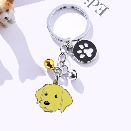Porte-Clés Mémorial Pour Animaux De Compagnie,Pendentif Chien,Animal Maltais Blanc,Cloche En Émail,Porte-Clés Femme,Bijoux De Sac Pour Filles,10cm,1 Pièce,Mode #L