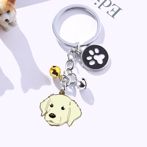 Porte-Clés Mémorial Pour Animaux De Compagnie,Pendentif Chien,Animal Maltais Blanc,Cloche En Émail,Porte-Clés Femme,Bijoux De Sac Pour Filles,10cm,1 Pièce,Mode #F