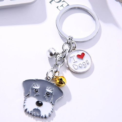 Porte-Clés Mémorial Pour Animaux De Compagnie,Pendentif Chien,Animal Maltais Blanc,Cloche En Émail,Porte-Clés Femme,Bijoux De Sac Pour Filles,10cm,1 Pièce,Mode #J