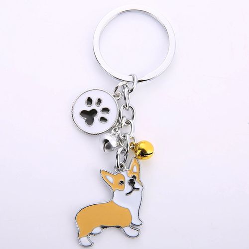 Porte-Clés Mémorial Pour Animaux De Compagnie,Pendentif Chien,Animal Maltais Blanc,Cloche En Émail,Porte-Clés Femme,Bijoux De Sac Pour Filles,10cm,1 Pièce,Mode #U