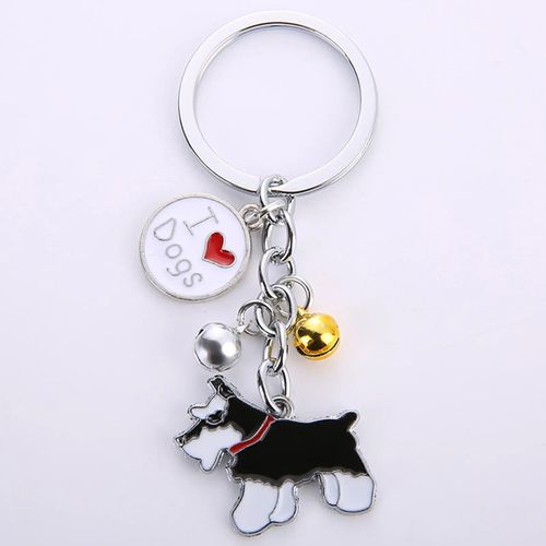 Porte-Clés Mémorial Pour Animaux De Compagnie,Pendentif Chien,Animal Maltais Blanc,Cloche En Émail,Porte-Clés Femme,Bijoux De Sac Pour Filles,10cm,1 Pièce,Mode #K