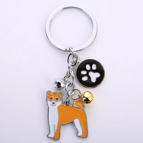 Porte-Clés Mémorial Pour Animaux De Compagnie,Pendentif Chien,Animal Maltais Blanc,Cloche En Émail,Porte-Clés Femme,Bijoux De Sac Pour Filles,10cm,1 Pièce,Mode #R