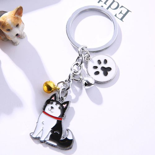 Porte-Clés Mémorial Pour Animaux De Compagnie,Pendentif Chien,Animal Maltais Blanc,Cloche En Émail,Porte-Clés Femme,Bijoux De Sac Pour Filles,10cm,1 Pièce,Mode #I