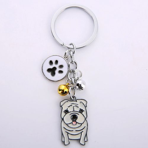 Porte-Clés Mémorial Pour Animaux De Compagnie,Pendentif Chien,Animal Maltais Blanc,Cloche En Émail,Porte-Clés Femme,Bijoux De Sac Pour Filles,10cm,1 Pièce,Mode #G
