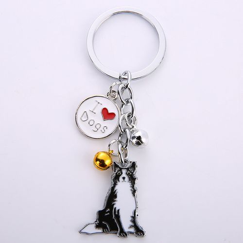 Porte-Clés Mémorial Pour Animaux De Compagnie,Pendentif Chien,Animal Maltais Blanc,Cloche En Émail,Porte-Clés Femme,Bijoux De Sac Pour Filles,10cm,1 Pièce,Mode #S