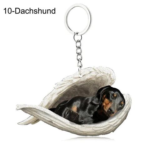 Pendentif Ange Endormi Pour Chien Et Chat,Porte-Clés Pour Animaux De Compagnie,Porte-Clés Pour Animaux De Compagnie,Clé De Sac,Cadeau De Bijoux Pour Femmes Et Filles,68 Styles,1 - Type 10-Dachshund