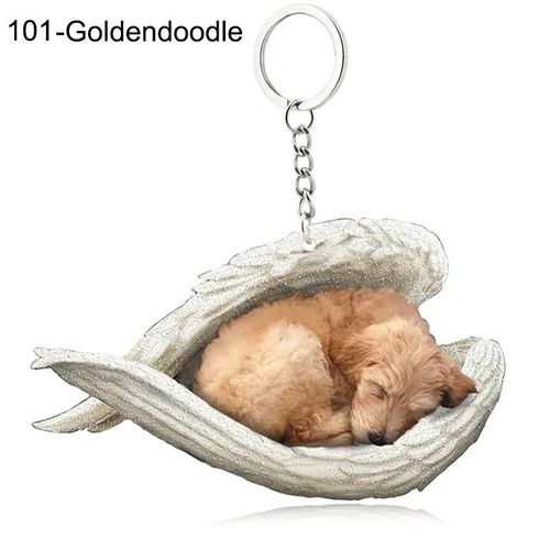 Pendentif Ange Endormi Pour Chien Et Chat,Porte-Clés Pour Animaux De Compagnie,Porte-Clés Pour Animaux De Compagnie,Clé De Sac,Cadeau De Bijoux Pour Femmes Et Filles,68 Styles - Type 101-Goldendoodle