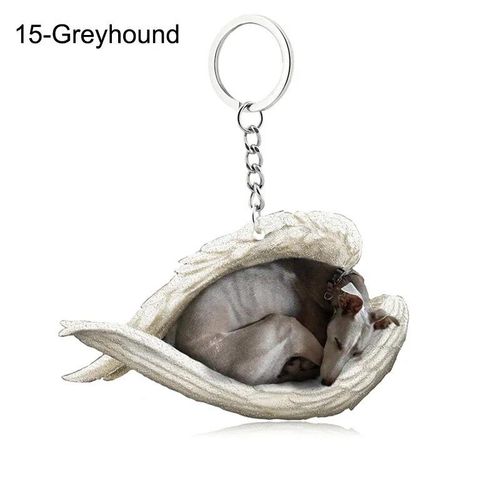 Pendentif Ange Endormi Pour Chien Et Chat,Porte-Clés Pour Animaux De Compagnie,Porte-Clés Pour Animaux De Compagnie,Clé De Sac,Cadeau De Bijoux Pour Femmes Et Filles,68 Styles,1 - Type 15-Greyhound