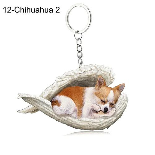 Pendentif Ange Endormi Pour Chien Et Chat,Porte-Clés Pour Animaux De Compagnie,Porte-Clés Pour Animaux De Compagnie,Clé De Sac,Cadeau De Bijoux Pour Femmes Et Filles,68 Styles,1 - Type 12-Chihuahua 2