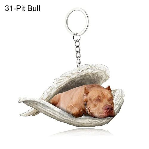 Pendentif Ange Endormi Pour Chien Et Chat,Porte-Clés Pour Animaux De Compagnie,Porte-Clés Pour Animaux De Compagnie,Clé De Sac,Cadeau De Bijoux Pour Femmes Et Filles,68 Styles,1 Pc - Type 31-Pit Bull