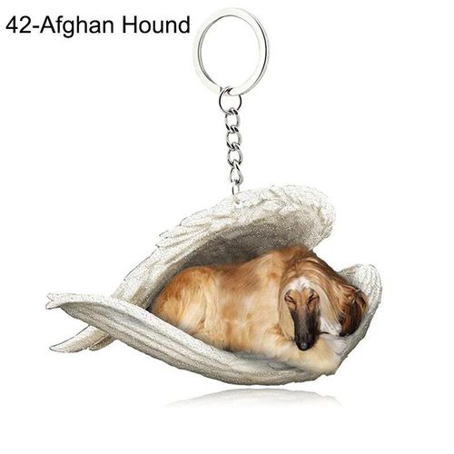 Pendentif Ange Endormi Pour Chien Et Chat,Porte-Clés Pour Animaux De Compagnie,Porte-Clés Pour Animaux De Compagnie,Clé De Sac,Cadeau De Bijoux Pour Femmes Et Filles,68 Styles - Type 42-Afghan Hound