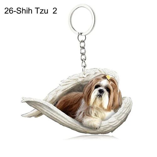 Pendentif Ange Endormi Pour Chien Et Chat,Porte-Clés Pour Animaux De Compagnie,Porte-Clés Pour Animaux De Compagnie,Clé De Sac,Cadeau De Bijoux Pour Femmes Et Filles,68 Styles,1 - Type 26-Shih Tzu 2
