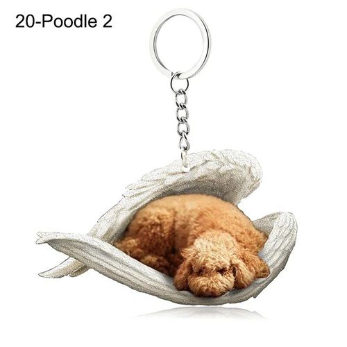 Pendentif Ange Endormi Pour Chien Et Chat,Porte-Clés Pour Animaux De Compagnie,Porte-Clés Pour Animaux De Compagnie,Clé De Sac,Cadeau De Bijoux Pour Femmes Et Filles,68 Styles,1 Pc - Type 20-Poodle 2