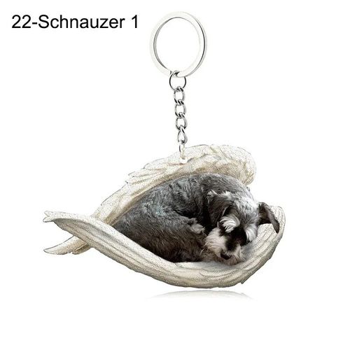 Pendentif Ange Endormi Pour Chien Et Chat,Porte-Clés Pour Animaux De Compagnie,Porte-Clés Pour Animaux De Compagnie,Clé De Sac,Cadeau De Bijoux Pour Femmes Et Filles,68 Styles,1 - Type 22-Schnauzer 1