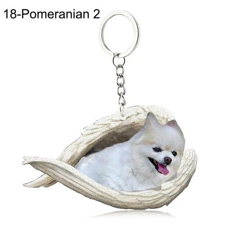 Pendentif Ange Endormi Pour Chien Et Chat,Porte-Clés Pour Animaux De Compagnie,Porte-Clés Pour Animaux De Compagnie,Clé De Sac,Cadeau De Bijoux Pour Femmes Et Filles,68 Styles - Type 18-Pomeranian 2