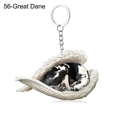 Pendentif Ange Endormi Pour Chien Et Chat,Porte-Clés Pour Animaux De Compagnie,Porte-Clés Pour Animaux De Compagnie,Clé De Sac,Cadeau De Bijoux Pour Femmes Et Filles,68 Styles,1 - Type 56-Great Dane