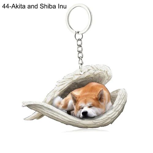 Pendentif Ange Endormi Pour Chien Et Chat,Porte-Clés Pour Animaux De Compagnie,Porte-Clés Pour Animaux De Compagnie,Clé De Sac,Cadeau De Bijoux Pour Femmes Et Filles,68 Styles,1 Pc - Type 44-Akita
