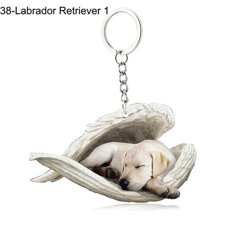 Pendentif Ange Endormi Pour Chien Et Chat,Porte-Clés Pour Animaux De Compagnie,Porte-Clés Pour Animaux De Compagnie,Clé De Sac,Cadeau De Bijoux Pour Femmes Et Filles,68 Styles,1 - Type 38-Labrador 1